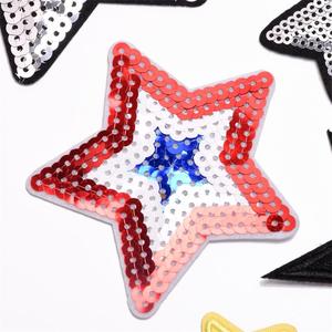 35 Pièces Écussons Brodés Informatiques en <span class=keywords><strong>Tissu</strong></span> à Paillettes, Motifs Cœur et Cinq Étoiles, pour Vêtements de Scène, Sacs, Casquettes et Accessoires - Product Image 4