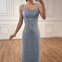 Robe de soirée sirène élégante Serene Hill LA72725 turquoise à fines bretelles et perles 2026 – Robes de soirée formelles élégantes pour femmes