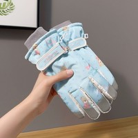 Gants de ski imperméables en polyester TPU haute densité à cinq doigts, doublure polaire épaisse, coupe-vent, résistants au froid, compatibles écran tactile, pour hommes et femmes