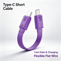 Cables de Carga Rápida de 240 W con Flexión de 180 Grados, Cable Adaptador Plano FPC Tipo C a USB C para Transferencia de Datos y Video para Teléfonos Inteligentes