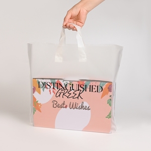 Customized Promotional Printed Logo Design Plastic Bag Recyclable Bag Die Cut Handle Groceries Business Promotion Shopping Bags