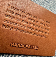 Étiquettes de vêtements en métal gravées avec logo personnalisé et patchs en cuir pour jeans, chaussures, sacs - Marque DZN écologique