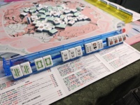 Kawaii Panda American Mahjong 160 Ubin Tema Bambu Mahjong Bunga Mahjong Joker dengan Alas Rak Penggeser Tas Kit Permainan 4-Lapisan