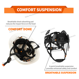 DEKE 바이저가있는 건설 헬멧 바이저 6 포인트 서스펜션 안전 헬멧 전체 챙 하드 모자 <span class=keywords><strong>ANSI</strong></span> CE 승인 - Product Image 3