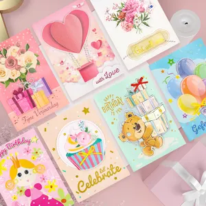 Cartão de feliz aniversário com design personalizado, cartão de agradecimento e venda imperdível