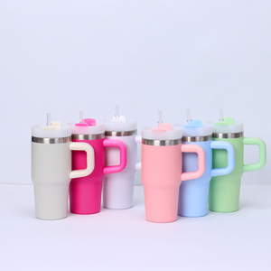 Vaso Térmico Personalizado de Acero Inoxidable de 14oz con Tapa y Popote con Recubrimiento en Polvo para Impresión de Logotipo de Regreso a Clases - Product Image 1