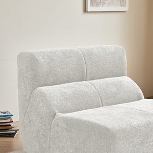 Compressed Modular Chenille Fabric Durable Sofa <b>Chair</b> Modern Upholstery Square <b>Cushion</b> Back Armless Easy Assembly Villa Living - Product Image 5