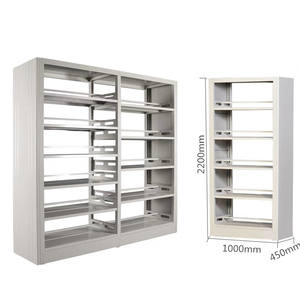 Libreria Moderna a 6 Ripiani Bifacciale in <span class=keywords><strong>Metallo</strong></span> con Portariviste per Scuole - Product Image 1