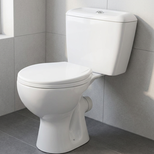 WC en céramique deux pièces à fixation au sol, à double chasse, avec siphon en S, pour salle de bain - Product Image 3
