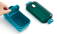 Boîtes à bento en plastique élégantes avec couvercle pour les repas de tous les jours Stockage et conservation des aliments à deux compartiments