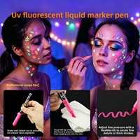 Marqueur permanent fluorescent UV Guangna 3701, 24 couleurs, imperméable, lumineux, à pointe souple, pour tatouage DIY et surligneur
