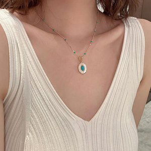 Fashion Jewelry New Style Women's Necklace Copper Encrusted with Zircon Round Pendant Party Decorations - Product Image 3