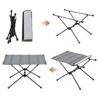 Table pliante compacte et légère en aluminium moderne pour l'extérieur, idéale pour le pique-nique et le camping, capacité de charge de 30 kg