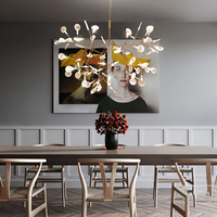 Produit en promotion : Lustre suspendu rond en verre et fer, luminaire suspendu d'intérieur pour chambre, lampe LED moderne