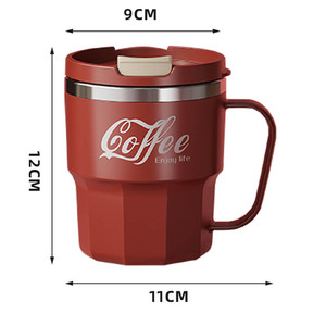 2025 gran oferta promoción BPA libre doble pared de acero inoxidable vaso de viaje taza de café PP exterior con asa 400ML - Product Image 5