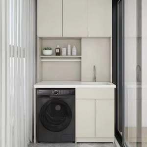 Mueble de Baño Moderno de Diseño Europeo Tradicional Francés, Lavabo de Melamina Resistente al Agua, Espejo para Baño y Hogar - Product Image 1