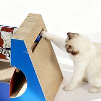 Maison à chat en carton ondulé haute densité, écologique, avec combinaison sans velcro, boule métallique, sans danger pour les chats, en stock