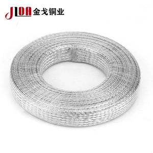 Manchons de câble métalliques tressés en cuivre flexibles personnalisés avec bande de mise à la terre maille plate plaquée étain pour <span class=keywords><strong>gaine</strong></span> de fil d'interférence - Product Image 3