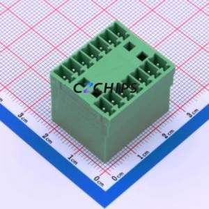 DB2ERH-3.5-2*7P-GN Plug-in Terminal Block Through hole,P=3.5mm Connector Board-to-Board / Socket - Closed 2x7P 3.5mm Green - Product Image 1