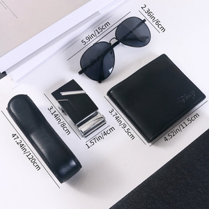Coffret cadeau homme : ceinture, portefeuille, lunettes de soleil, 4 pièces, luxe exquis, pour la fête des pères - Product Image 3