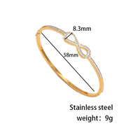Bracelet Infinity Étanche en Acier Inoxydable Plaqué Or 18K avec Accent Diamant, Tons Argent et Or Rose