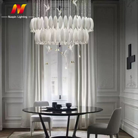 Nouveau design de lustres à suspension en céramique pour décoration de hauts plafonds, villa, escaliers, fleurs, luxe