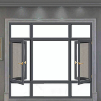 Diseño profesional Personalizable Ventana de doble acristalamiento Ventanas abatibles de aluminio de alta calidad para apartamento