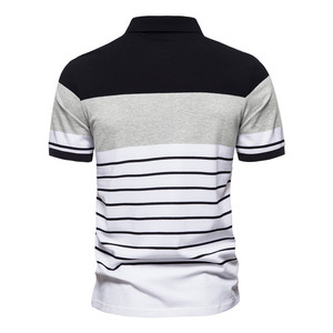 Polos pour hommes rayés en coton 100% de haute qualité, respirants et décontractés, parmi les meilleurs classements - Product Image 3