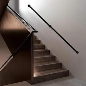 Gorssen - Soportes de Pared para Pasamanos de Hierro Negro de 400 cm, Minimalistas, para Escaleras, Áticos, Pasillos, Villas y Lofts - Product Image 2
