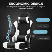 Chaise de jeu ALINUNU personnalisée avec blocs de couleur, repose-pieds et soutien lombaire, chaise d'ordinateur avec rotation à 360° °   Chaise de jeu rotative