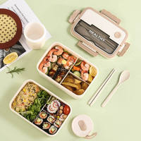 Microwavable 1000ml/1500ml Tiffin Lunch Box Enfants Scellé Alimentaire Conteneur Bento Box Avec Vaisselle