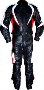 Unisex Full Body Motorcycle Racing Suit Gray White Color Blocked Breathable Leather One Piece Protective Gear for FIT - Product Image 6