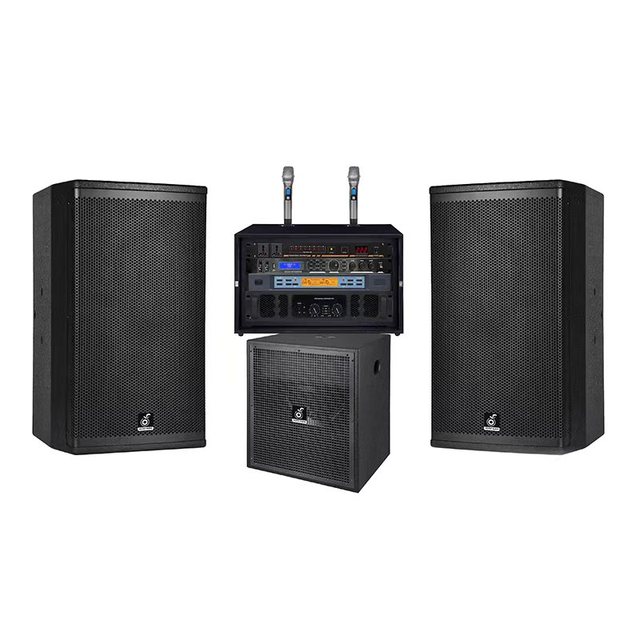 Big Power 12inch Speaker Audio Sound System With Active Subwoofer 15inch with Amplifier Ktv Karaoke System Full Complete Set