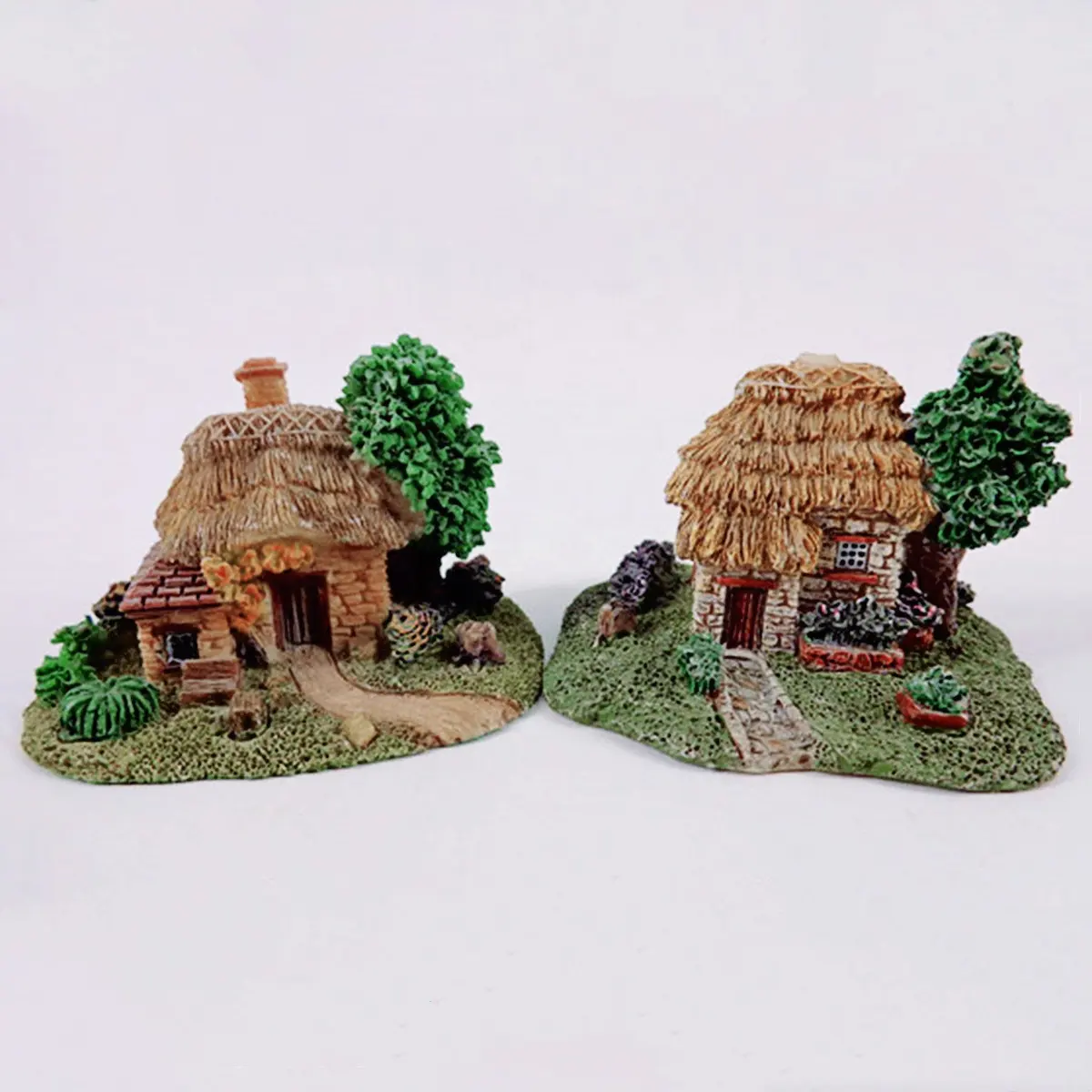Da collezione stile arte popolare in resina piccolo villaggio ornamento casa in miniatura poliresine con tema fata