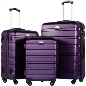 Luxury Purple Famous Brand High End Girly Suitcase Traveling Bags Sample Luggage Suitcase 3Pcs Set for Women Girl