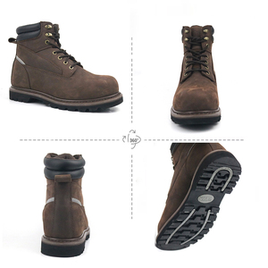 Botas de Trabajo Impermeables para Hombre, para Minería, Construcción, Senderismo, Escalada, Zapatos de Trabajo Marrones, Botas de Seguridad con Suela de Goma - Product Image 2
