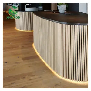 Wood Slat Wall Panels Polyester Sound Absorbing Wood Slat Acoustic Panels For Interior Wall Decor