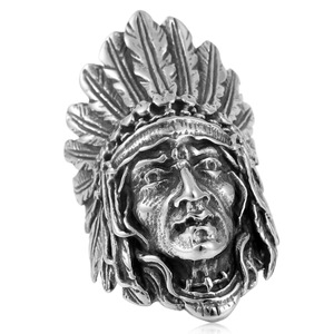 Men's Tribal Face <b>Ring</b> <b>Silver</b> Stainless Steel Punk Style Jewelry Gift 213037 - Product Image 5