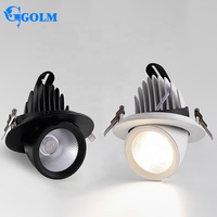 Spot encastré orientable à 360 degrés, rétractable, rotatif, réglable, en aluminium, pour éclairage encastré