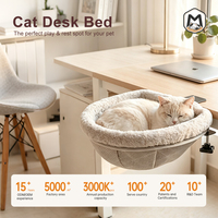 Lit de table pour chat d'intérieur 36*43cm, hamac pour animaux de compagnie à fixation sur bureau, résistant aux charges lourdes, coussin réversible double face, lit pour chat à fixer sur le bureau pour la maison et le bureau
