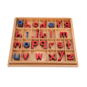 Manufacturer cheap early learning language montessori Lower and Capital Case Sandpaper Letters wooden box educational toys