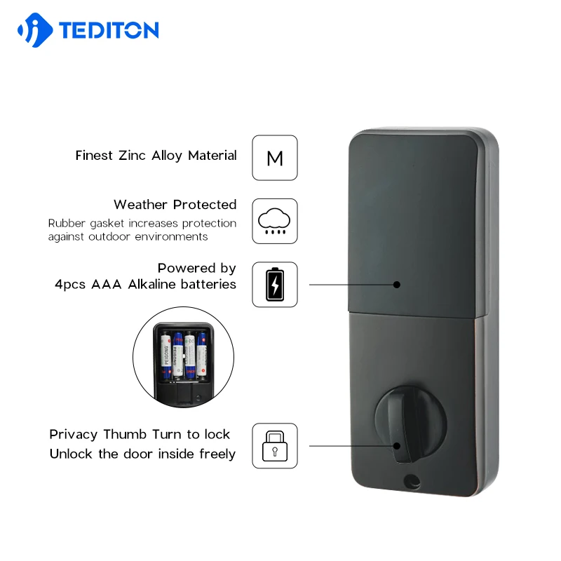 TT lock app air bnb WiFi Intelligent electronic Keyless deadbolt digital lock fingerprint