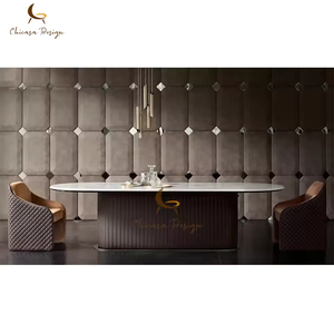 Luxury Marble <strong>Dining</strong> <strong>Table</strong> Set 8 Seaters Modern <strong>Oval</strong> Handmade Home Furniture for Hotels and <strong>Dining</strong> Rooms - Product Image 4