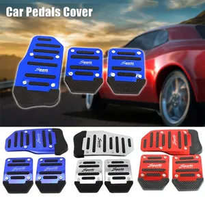 Juego de cubierta de Pedal de coche de transmisión Manual de aluminio antideslizante Universal Pedali rojo/azul/plata accesorios de coche - Product Image 3