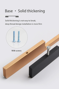 Dolap Donanım Aksesuarları Mutfak Çekmece Kulpları Tırtıllı Kulplar Altın Alüminyum Alaşımlı T-Bar Modern Mobilya Kulpları Gardırop Şifonyer - Product Image 2