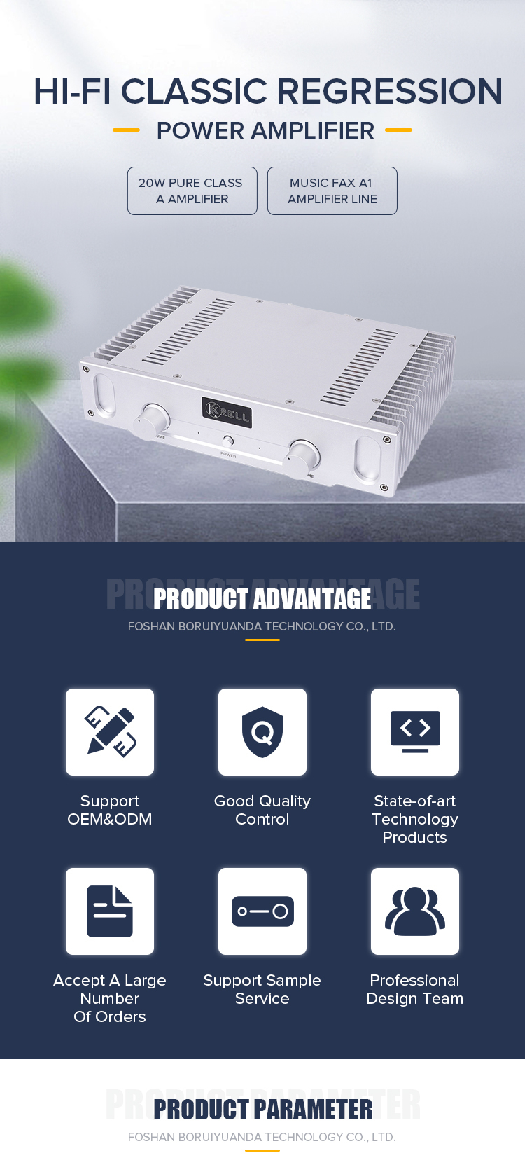 BRZHIFI 20W Power Amplifier for Home Audio | High-Power 8 Ohm