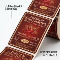 Rouleau d'étiquettes autocollantes en vinyle anti-graisse pour pots à épices, piments forts en poudre, produits à marque privée