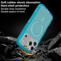   Coque transparente antichoc de style robuste avec chargement magnétique sans fil pour iPhone 17 Air 16 15 14 13 12 Pro Max