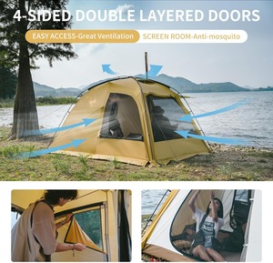 Tente de camping 4 saisons OEM avec cheminée, imperméable et coupe-vent, pour 2-3 personnes - Product Image 4