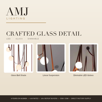Lustre suspendu LED AMJ, boule personnalisée, luminaire suspendu linéaire moderne pour salon et restaurant, dimmable, garantie 1 an
